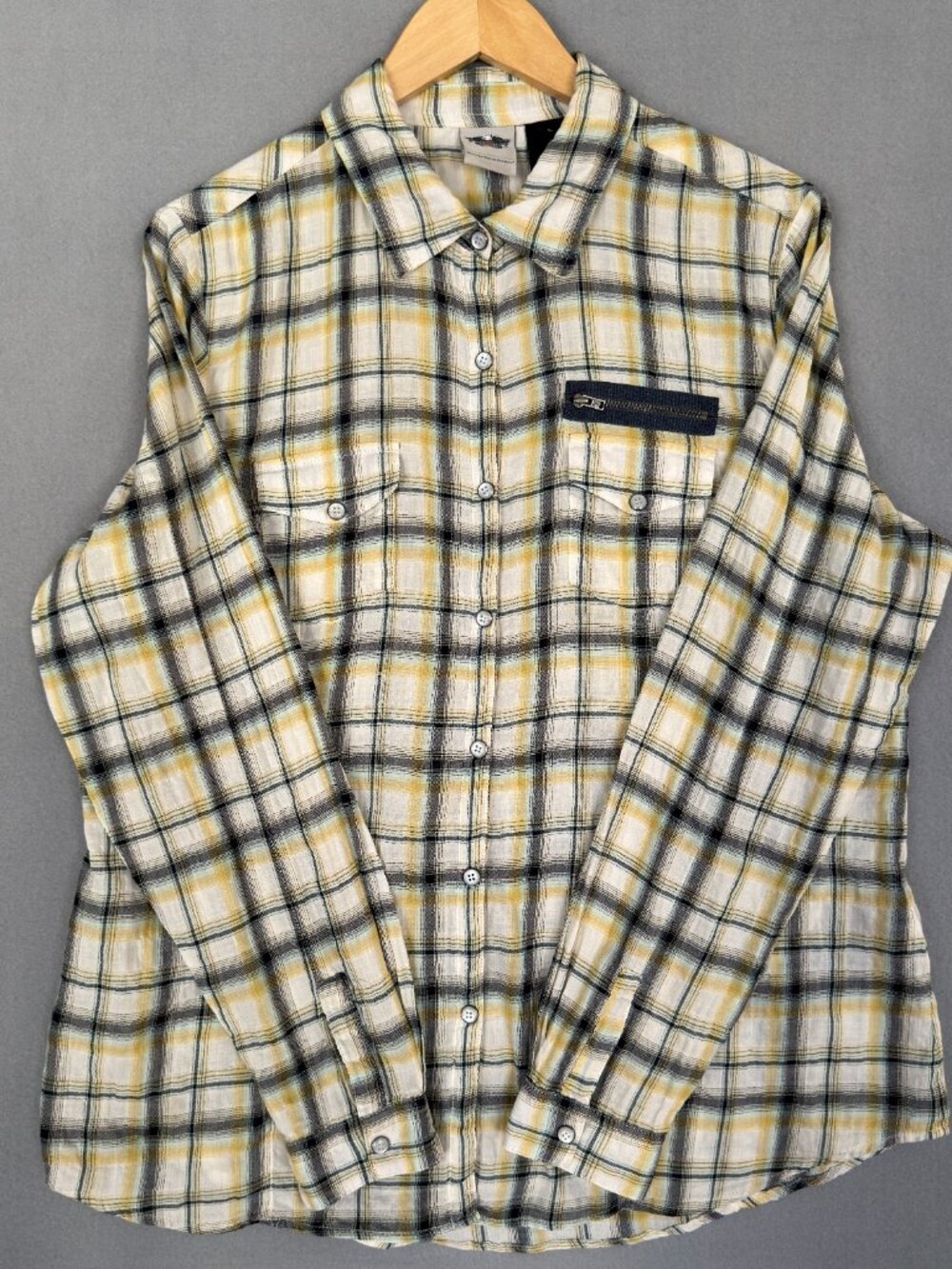 Harley-Davidson Women's Size L Graphic Shirt Cotton Button Up Plaid Long Sleeve - Picture 10 of 16